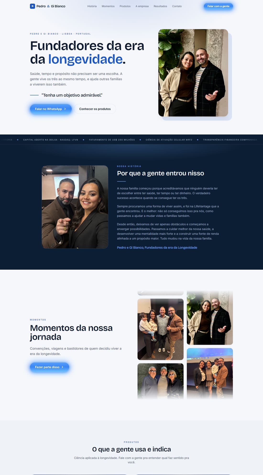 Site de Pedro e Gi Bianco